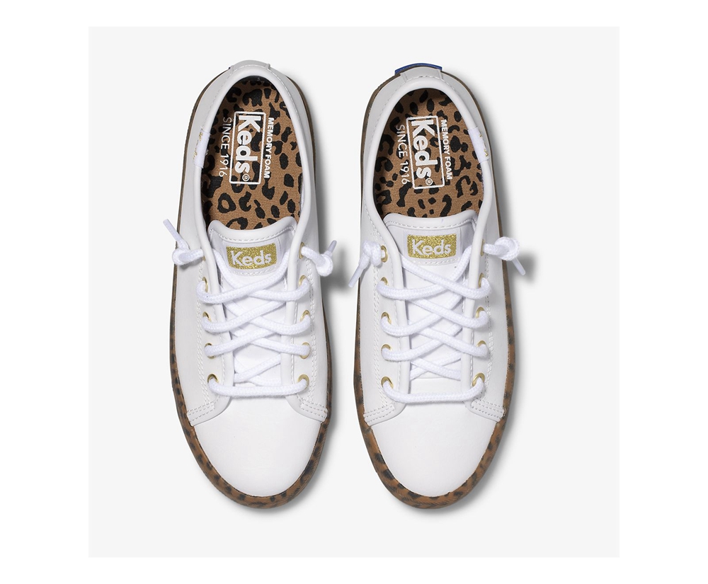 Keds Sneakers White - Kickstart Leopard Foxing - Kids KJMDSO-134